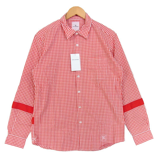 uniform experiment ユニフォームエクスペリメント 17SS UE-170034 TAPE LINE GINGHAM CHECK SHIRT テープライン ギンガム チェック レッド系 4【新古品】【未使用】【中古】
