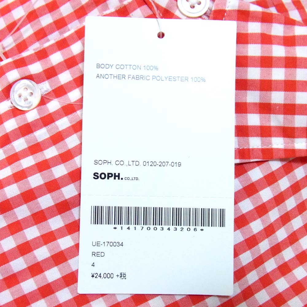 uniform experiment ユニフォームエクスペリメント 17SS UE-170034 TAPE LINE GINGHAM CHECK SHIRT テープライン ギンガム チェック レッド系 4【新古品】【未使用】【中古】