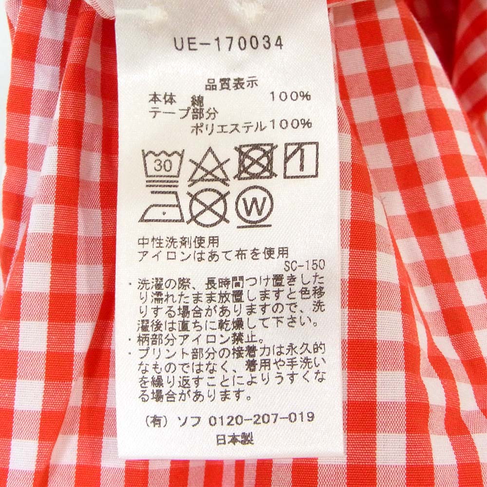 uniform experiment ユニフォームエクスペリメント 17SS UE-170034 TAPE LINE GINGHAM CHECK SHIRT テープライン ギンガム チェック レッド系 4【新古品】【未使用】【中古】