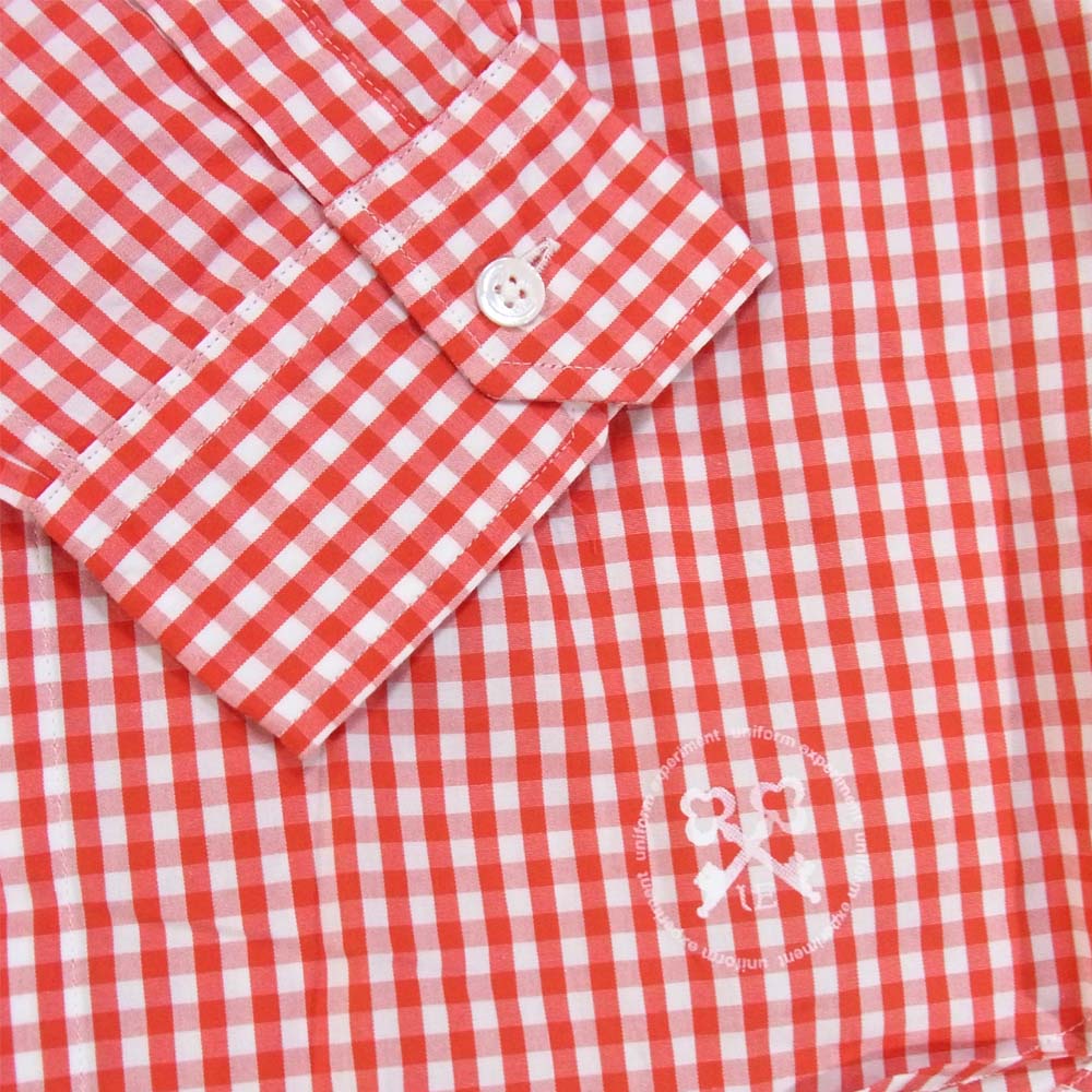 uniform experiment ユニフォームエクスペリメント 17SS UE-170034 TAPE LINE GINGHAM CHECK SHIRT テープライン ギンガム チェック レッド系 4【新古品】【未使用】【中古】