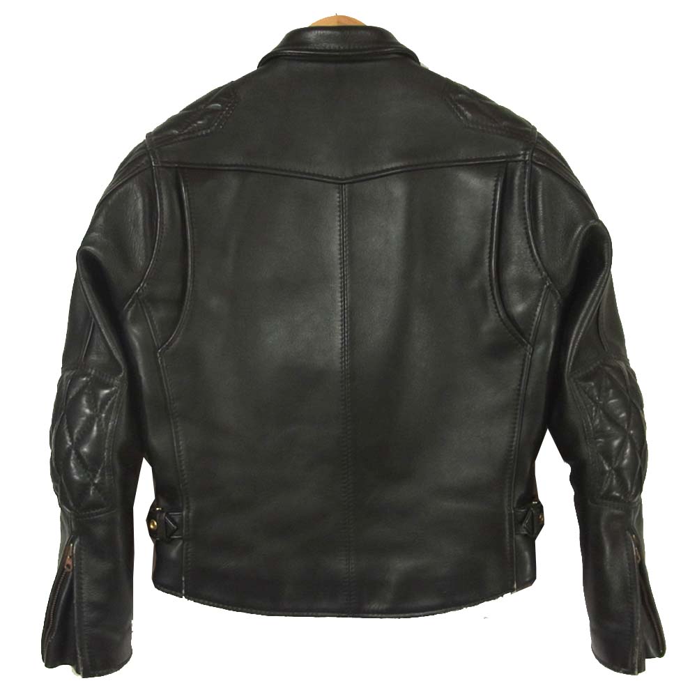 KADOYA カドヤ HEAD FACTORY ヘッドファクトリー 日本製 背面プロテクター入り レザー シングルライダース ブラック系【中古】