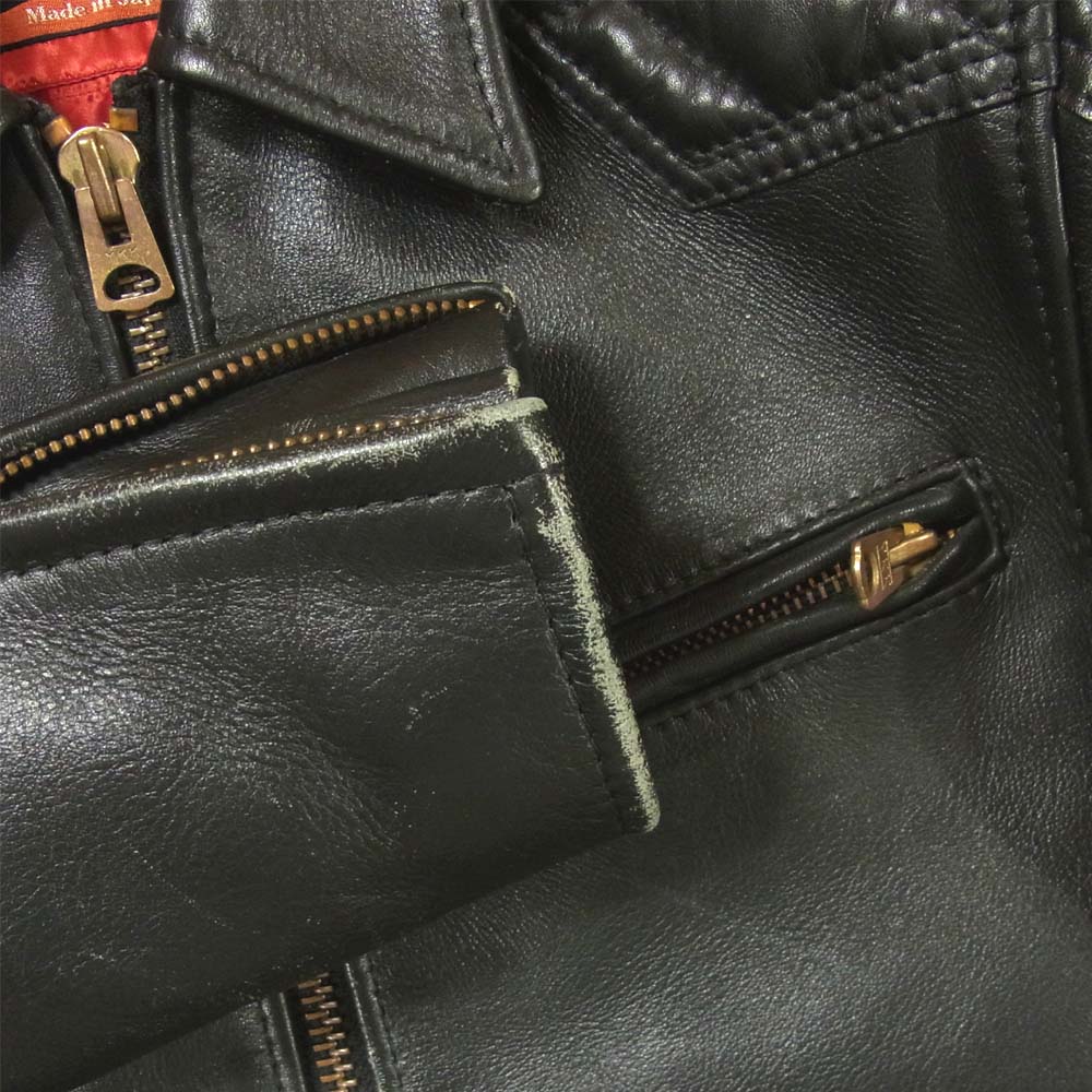 KADOYA カドヤ HEAD FACTORY ヘッドファクトリー 日本製 背面プロテクター入り レザー シングルライダース ブラック系【中古】