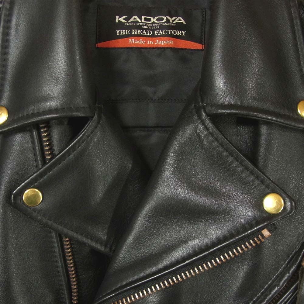 KADOYA カドヤ HEAD FACTORY ヘッドファクトリー 日本製 レザー ダブルライダース ブラック系 サイズ表記なし【中古】