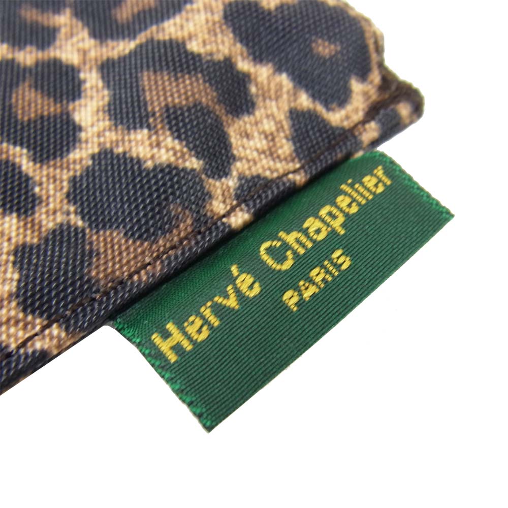 Herve Chapelier エルベ・シャプリエ 902F フラットポーチM パンサートープ ブラウン系【新古品】【未使用】【中古】