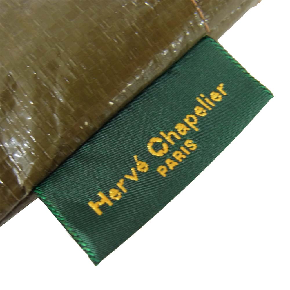 Herve Chapelier エルベ・シャプリエ 2012PP マルシェバッグM ムース×サーブル カーキ系【美品】【中古】