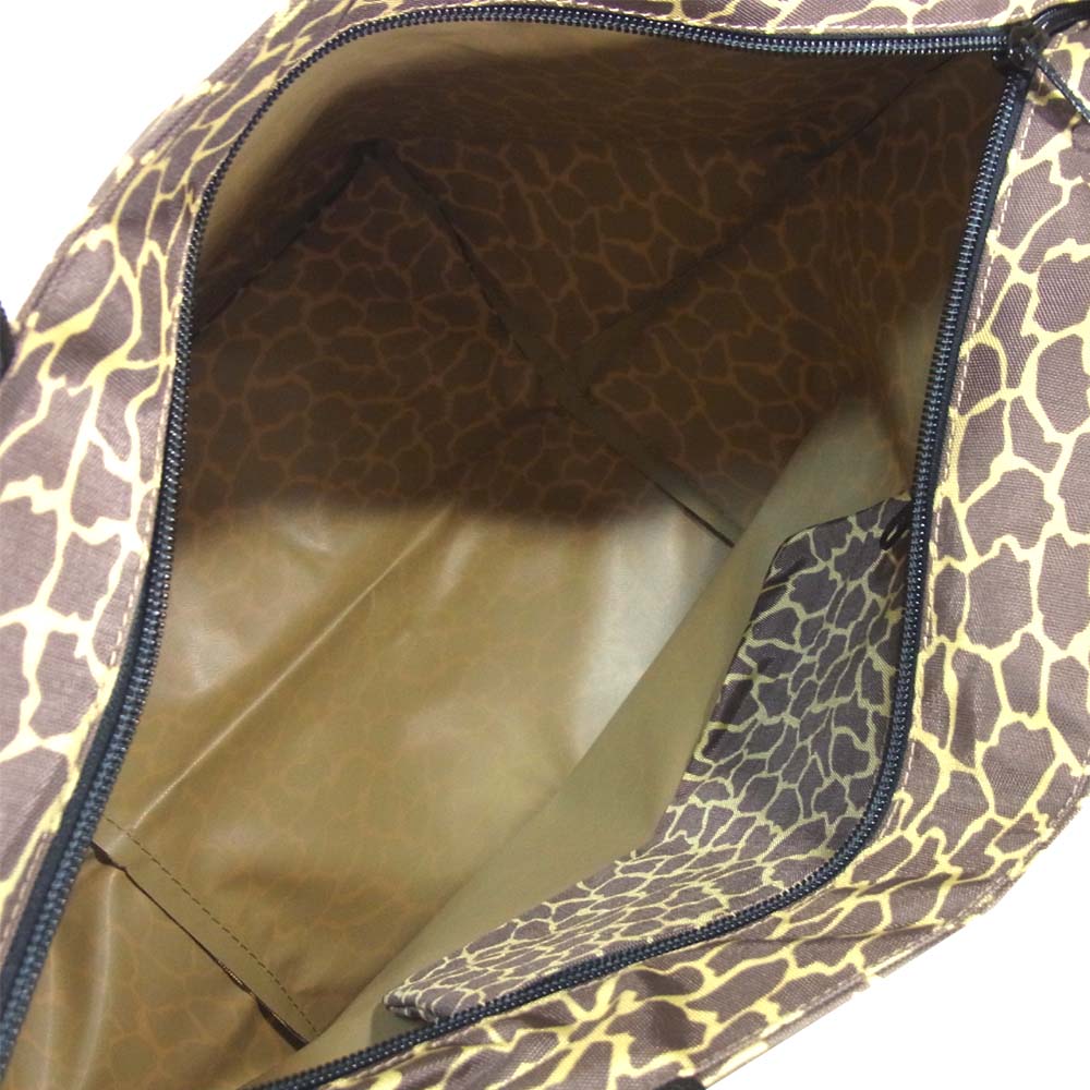 Herve Chapelier エルベ・シャプリエ 925F ナイロン舟型ショルダーL ジラフ ブラウン×イエロー系【極上美品】【中古】