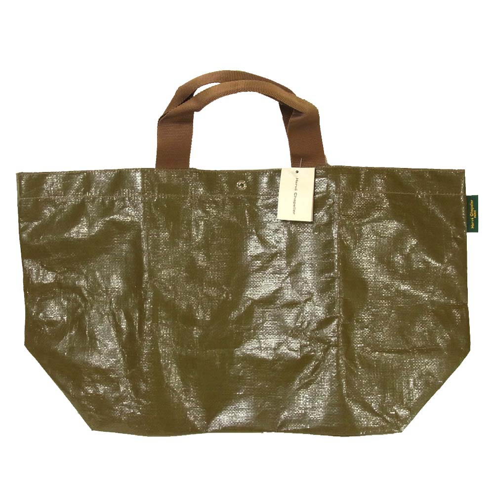 Herve Chapelier エルベ・シャプリエ 2014PP マルシェバッグL ムース×サーブル フランス製 カーキ系【新古品】【未使用】【中古】