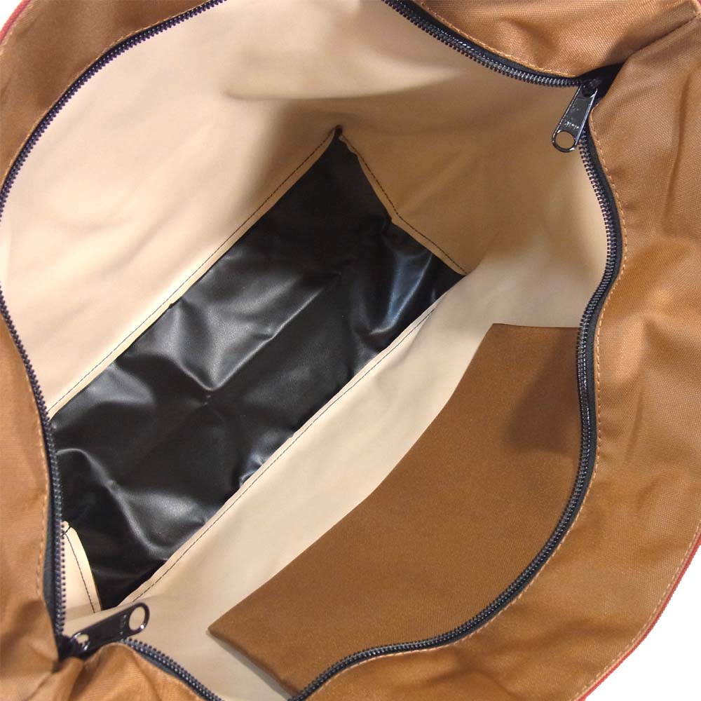 Herve Chapelier エルベ・シャプリエ 1024N ナイロンスクエアショルダーL A4サイズ グルナ×コニャック エンジ系【極上美品】【中古】