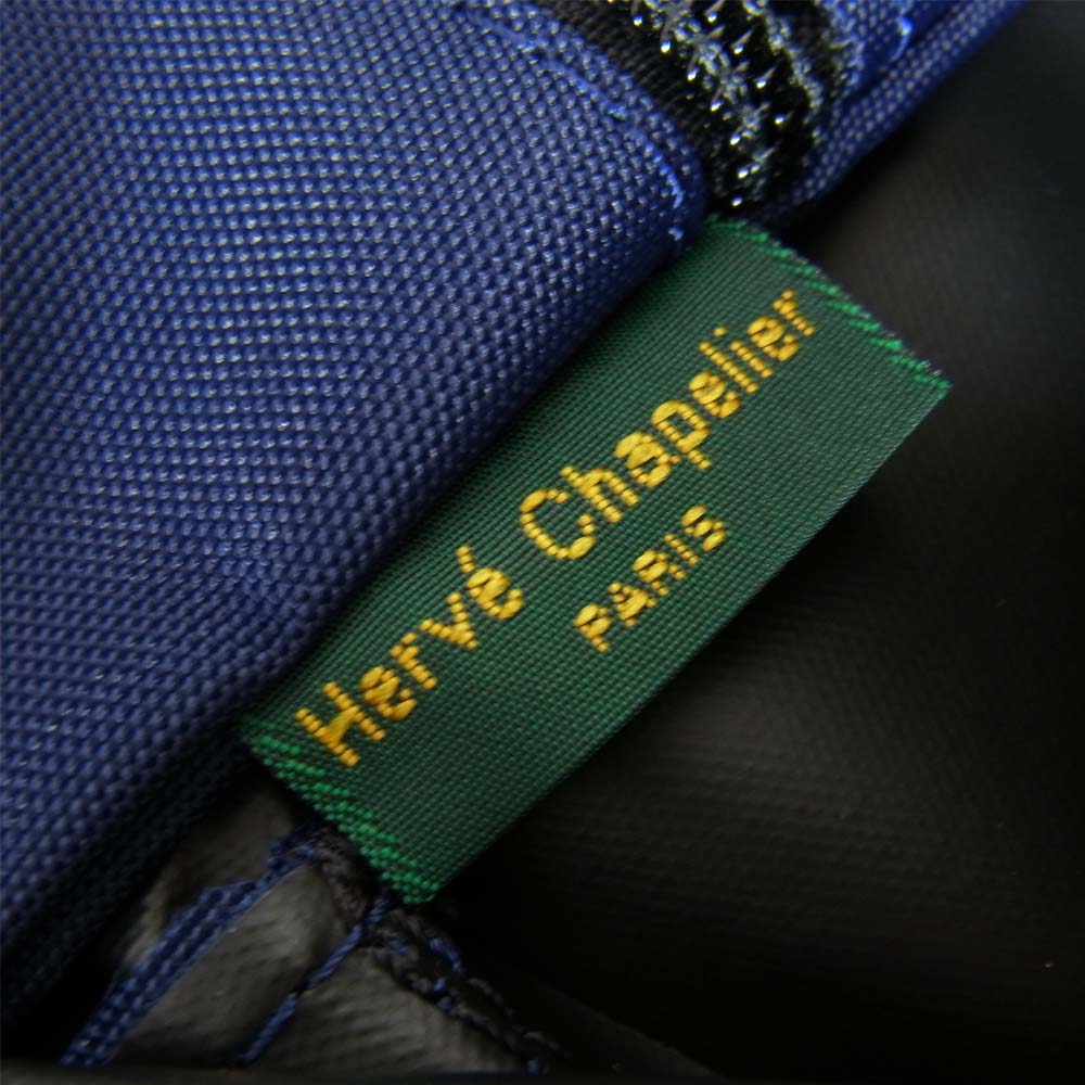 Herve Chapelier エルベ・シャプリエ 1407ND 舟形ショルダートートML ブルニュイ ネイビー系【新古品】【未使用】【中古】
