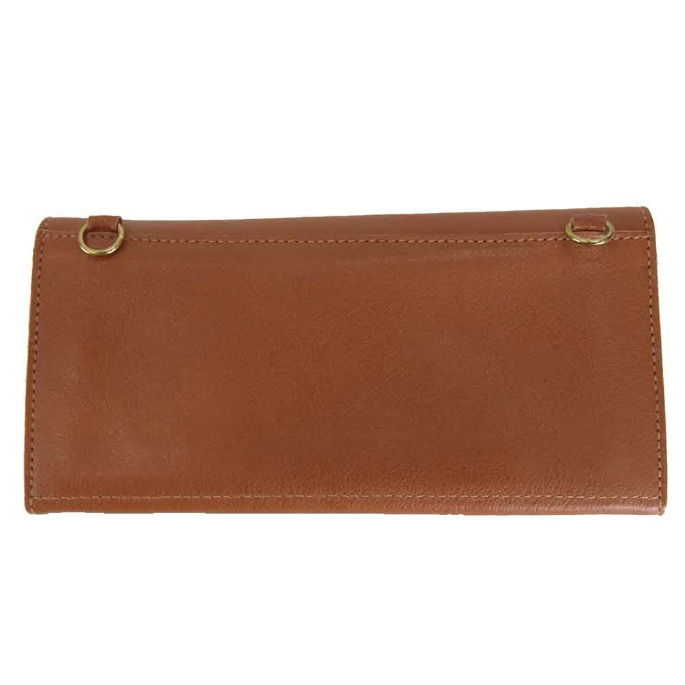 IL BISONTE イルビゾンテ C1022 ショルダー レザー ウォレット ブラウン系【新古品】【未使用】【中古】
