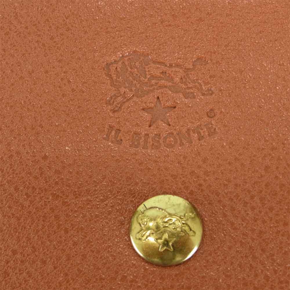 IL BISONTE イルビゾンテ C1022 ショルダー レザー ウォレット ブラウン系【新古品】【未使用】【中古】