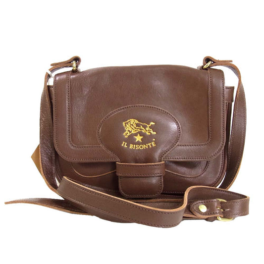 IL BISONTE イルビゾンテ A2685 レザー ショルダー バッグ ブラウン系【新古品】【未使用】【中古】