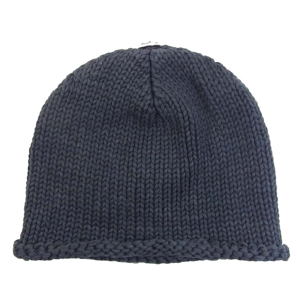 CHROME HEARTS クロムハーツ（原本無） BSフレア レザー パッチ ニットキャップ ビーニー ブラック系 表記無し【中古】