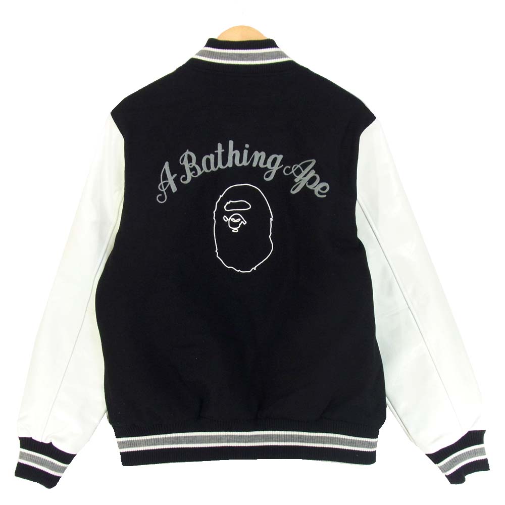 A BATHING APE アベイシングエイプ 1G80-141-001 VARSITY JACKET バーシティ ジャケット ブラック系 L【新古品】【未使用】【中古】