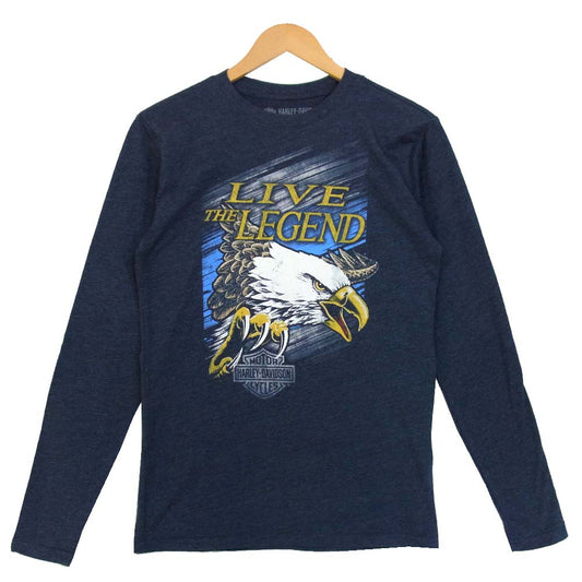 HARLEY DAVIDSON ハーレーダビッドソン イーグル プリント 長袖 Tシャツ チャコール系 S【中古】