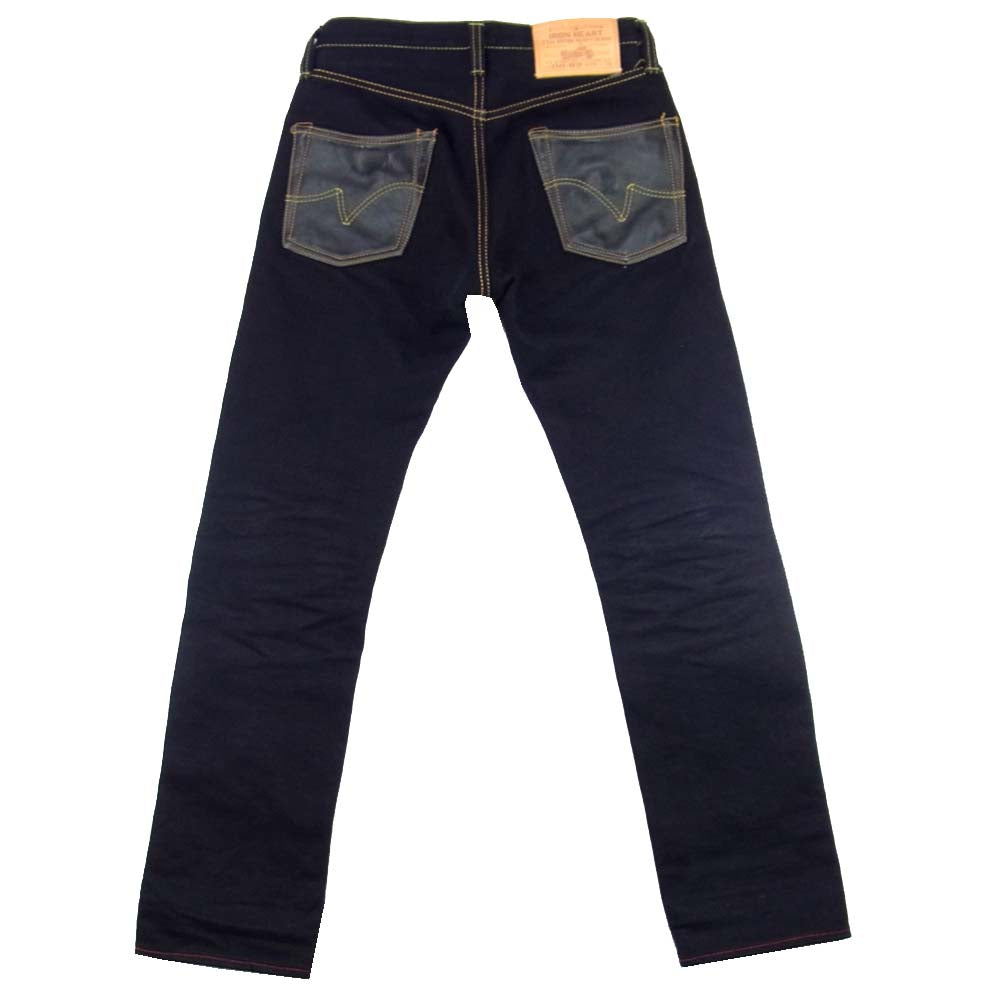IRON HEART アイアンハート 634S-BKSP 21oz レザーポケット ヘビーオンス ブラック デニム ブラック系 28【中古】
