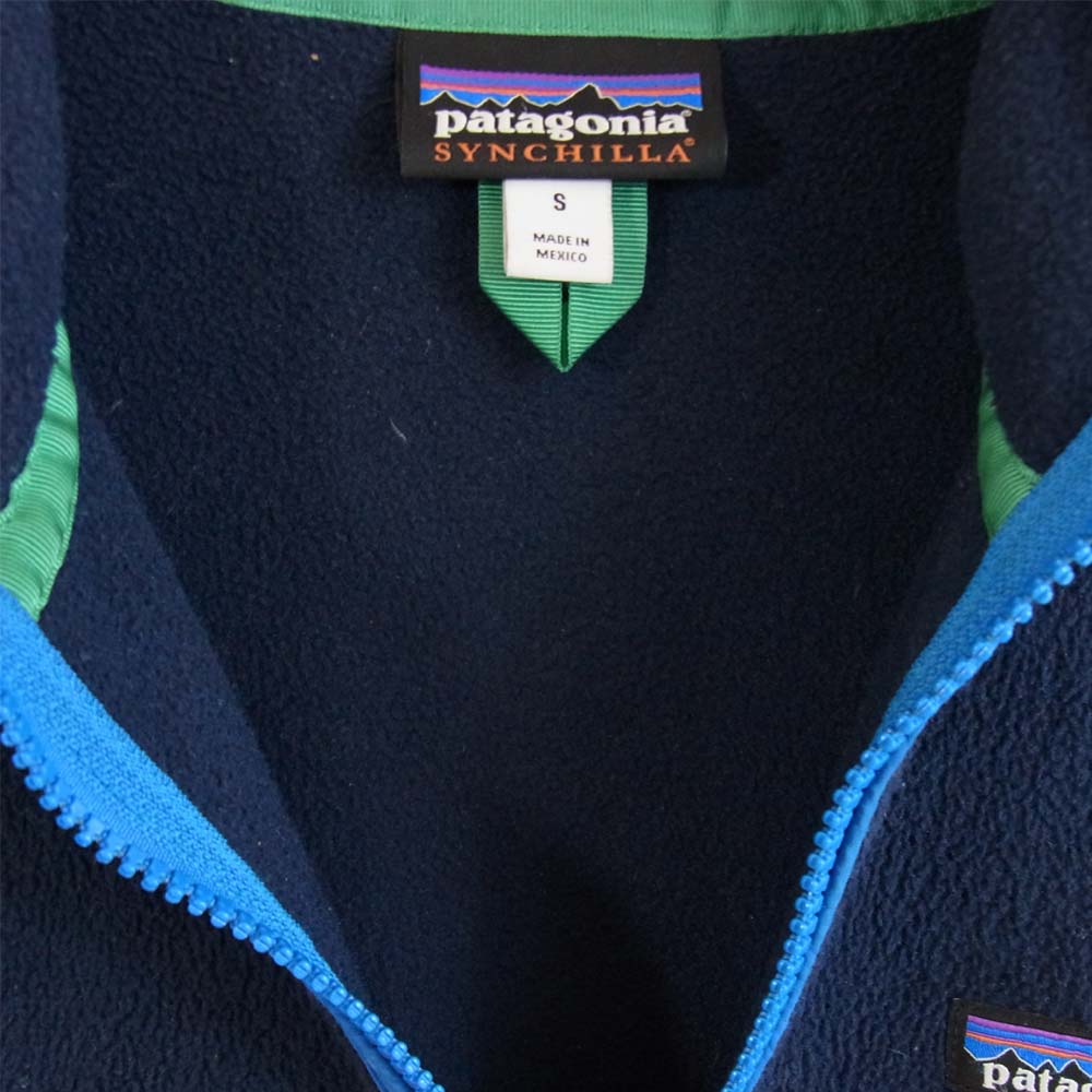 patagonia パタゴニア 16AW 25462 Lightweight Synchilla Snap-T Hoody ライトウェイト シンチラ スナップ フーディ フリース ジャケット 紺×赤 S【中古】