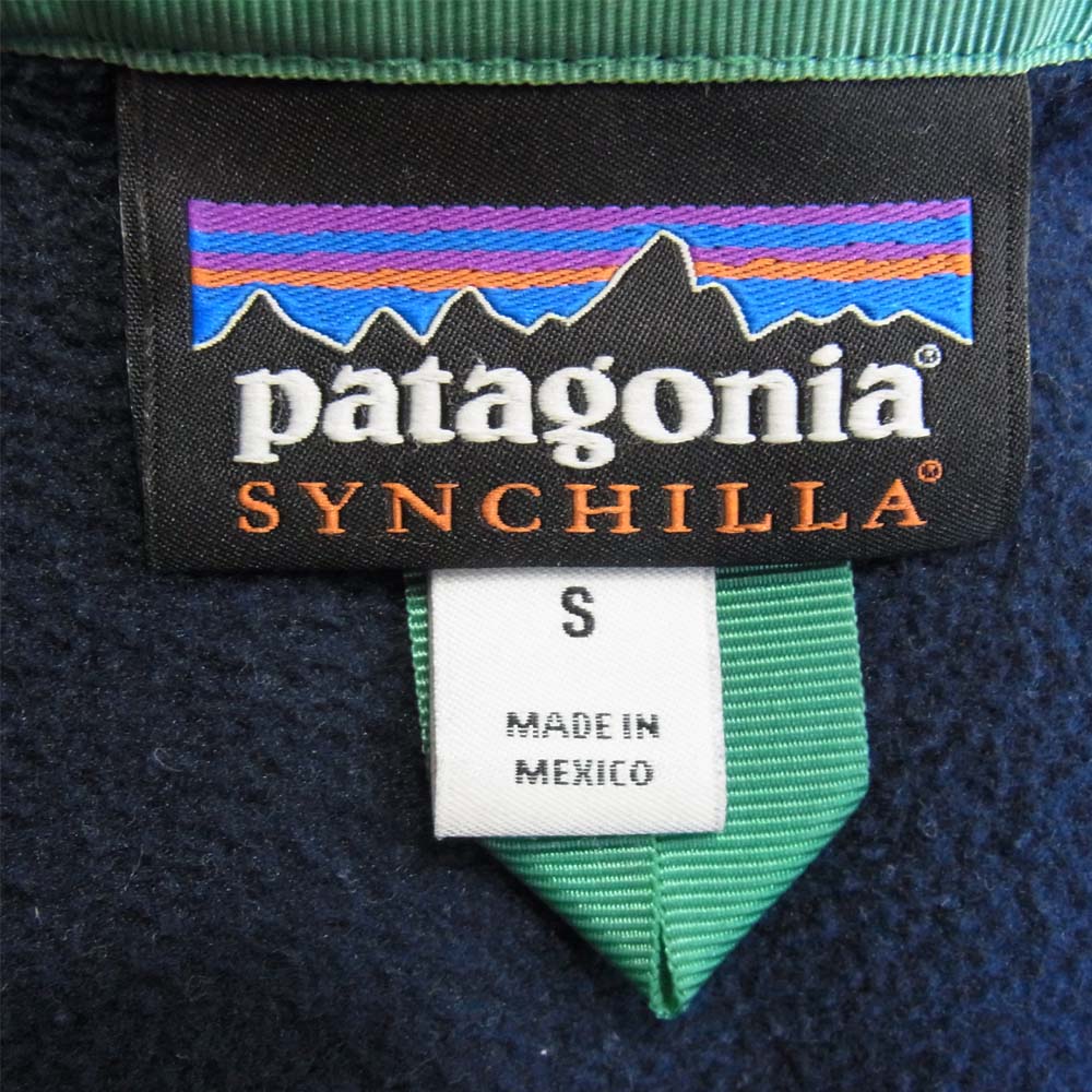 patagonia パタゴニア 16AW 25462 Lightweight Synchilla Snap-T Hoody ライトウェイト シンチラ スナップ フーディ フリース ジャケット 紺×赤 S【中古】