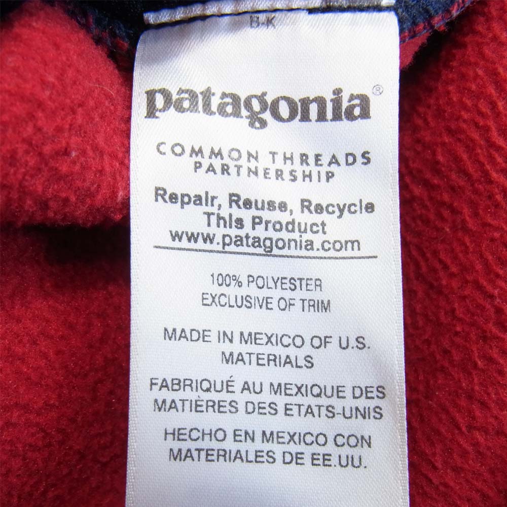 patagonia パタゴニア 16AW 25462 Lightweight Synchilla Snap-T Hoody ライトウェイト シンチラ スナップ フーディ フリース ジャケット 紺×赤 S【中古】