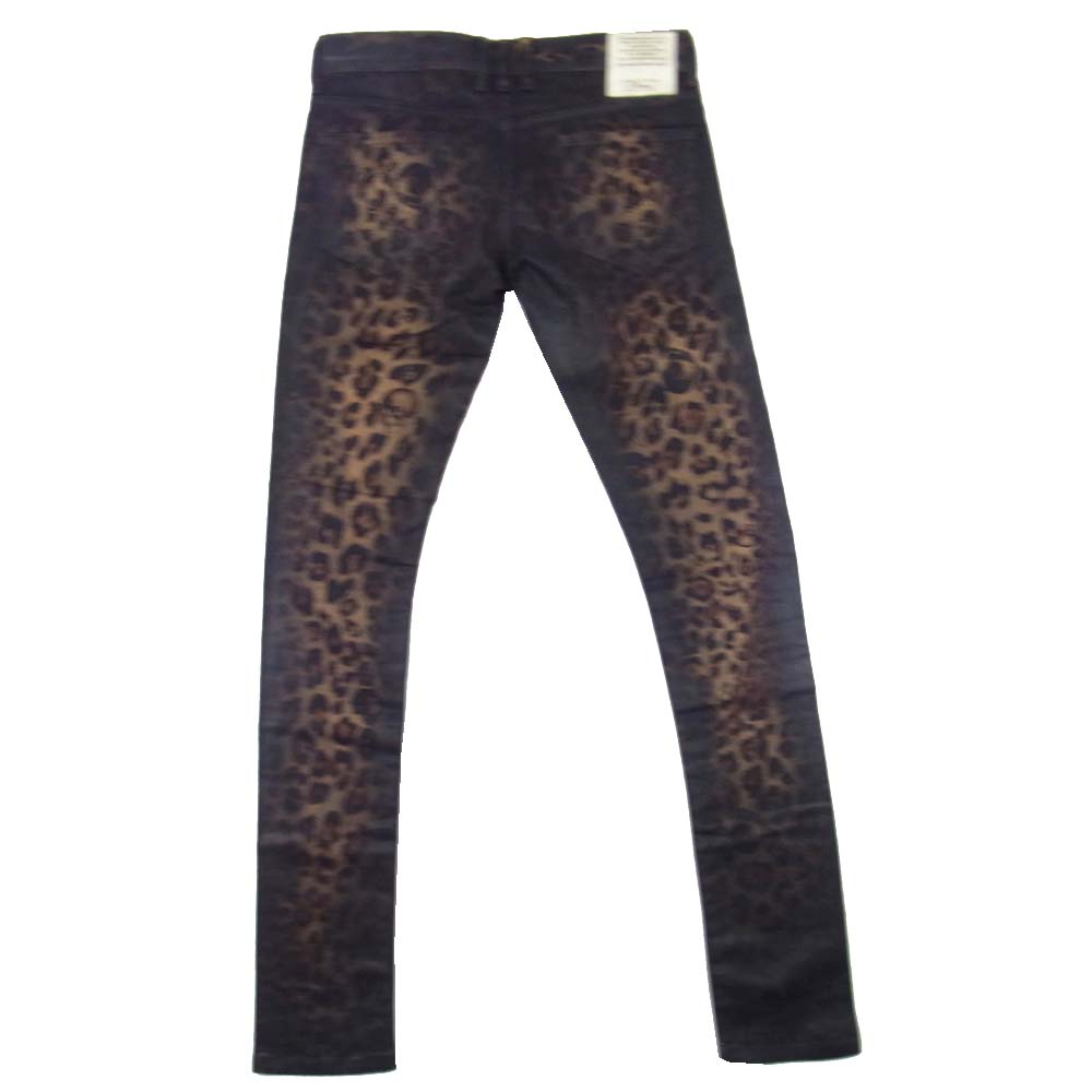 ROEN ロエン 87133001 DYEING LEOPARD SKINNY PT レオパード スキニー パンツ ブラック系 30【中古】