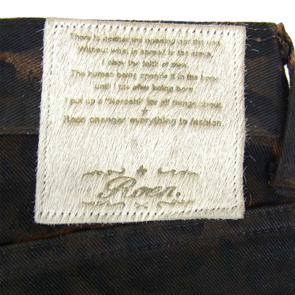 ROEN ロエン 87133001 DYEING LEOPARD SKINNY PT レオパード スキニー パンツ ブラック系 30【中古】