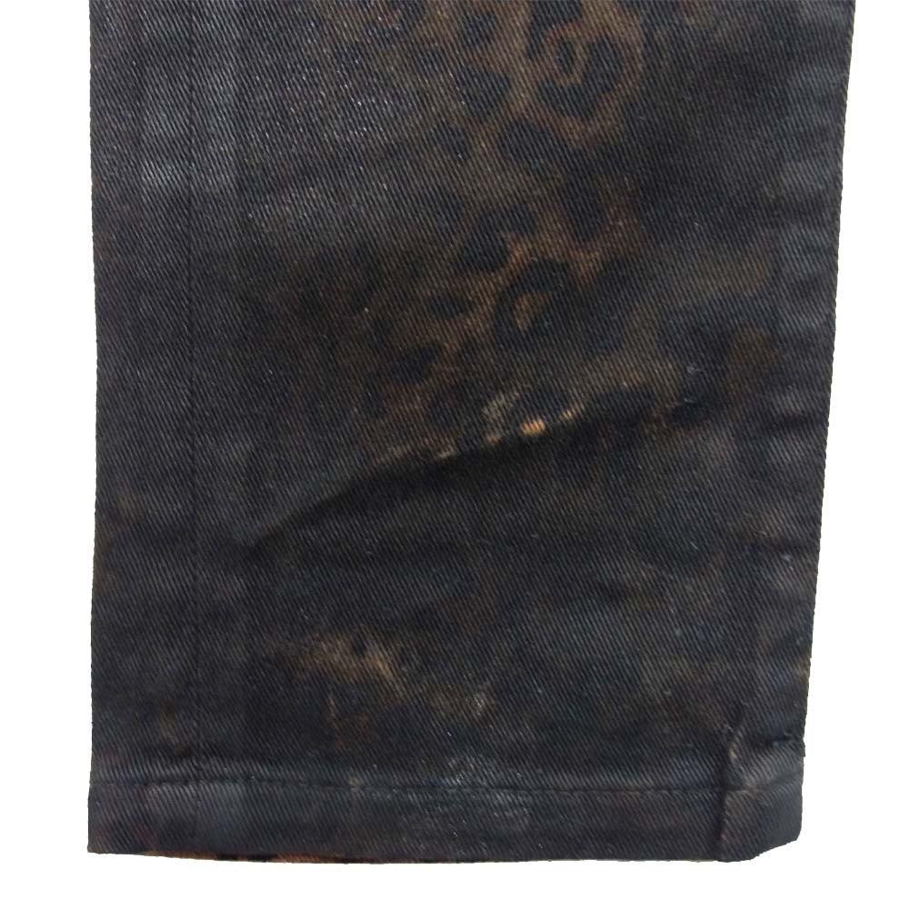 ROEN ロエン 87133001 DYEING LEOPARD SKINNY PT レオパード スキニー パンツ ブラック系 30【中古】