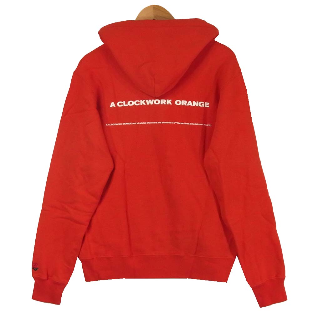 UNDERCOVER アンダーカバー UCX4893-6 時計仕掛けのオレンジ プリント フーディ パーカー レッド系 3【新古品】【未使用】【中古】