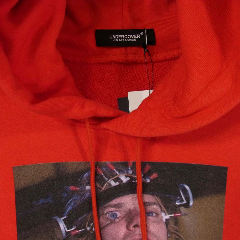UNDERCOVER アンダーカバー UCX4893-6 時計仕掛けのオレンジ プリント フーディ パーカー レッド系 3【新古品】【未使用】【中古】