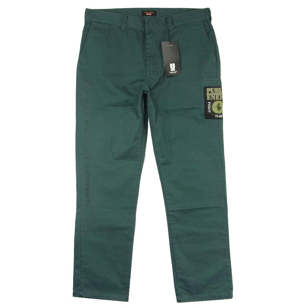 UNDERCOVER アンダーカバー 18SS SPU4502 Supreme シュプリーム Public Enemy work pants パブリックエネミー ワーク パンツ グリーン系 XL【新古品】【未使用】【中古】