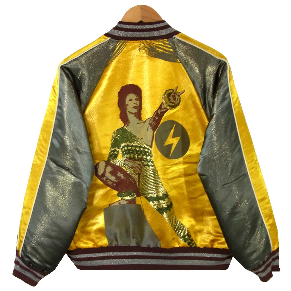 UNDERCOVER アンダーカバー 19SS UCW1205-1 David Bowie デヴィッドボウイ サテン スカジャン イエロー系 グレー系 2【中古】