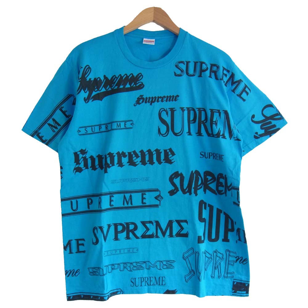 Supreme シュプリーム 20AW Multi Logo Tee マルチロゴ Tシャツ ブルー系 L【美品】【中古】