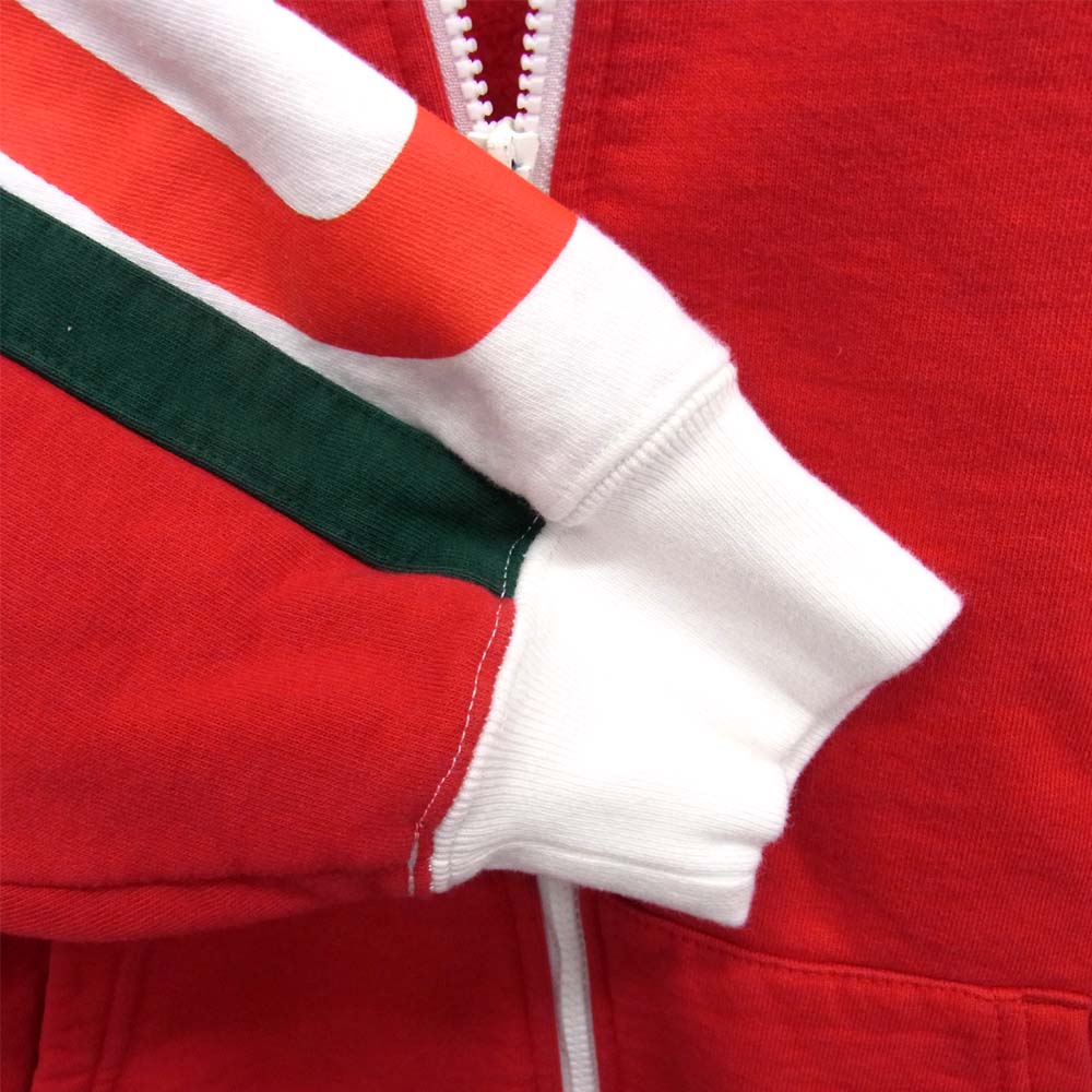 Supreme シュプリーム 20AW Big Logo Paneled Zip Up Hooded Sweat レッド系 ホワイト系 M【新古品】【未使用】【中古】