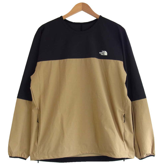 THE NORTH FACE ノースフェイス NP22082 国内正規品 APEX FLEX CREW エイペックス フレックス クルー プルオーバー ジャケット ベージュ×黒 XL【中古】