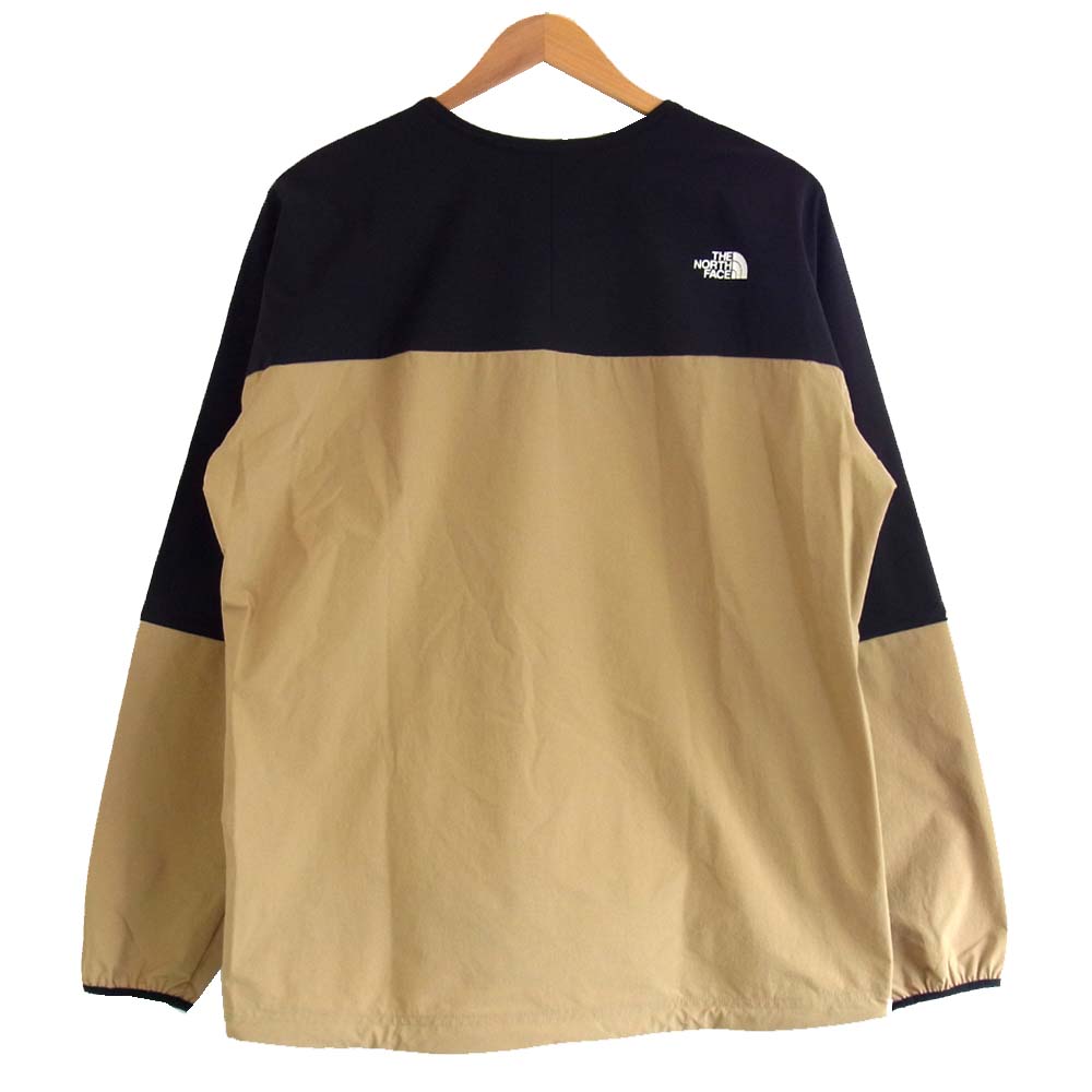 THE NORTH FACE ノースフェイス NP22082 国内正規品 APEX FLEX CREW エイペックス フレックス クルー プルオーバー ジャケット ベージュ×黒 XL【中古】
