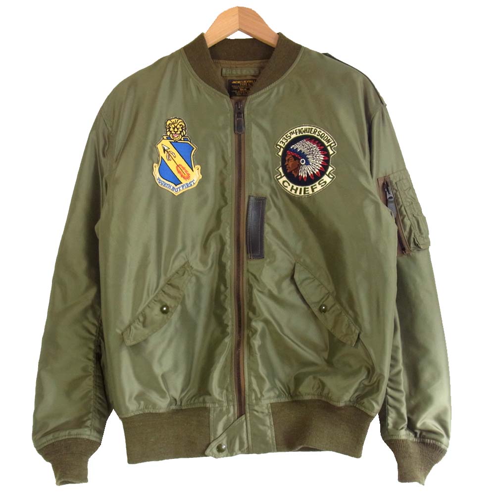 The REAL McCOY'S ザリアルマッコイズ TYPE L-2 335th FIGHTER SQDN フライトジャケット カーキ系 44【美品】【中古】