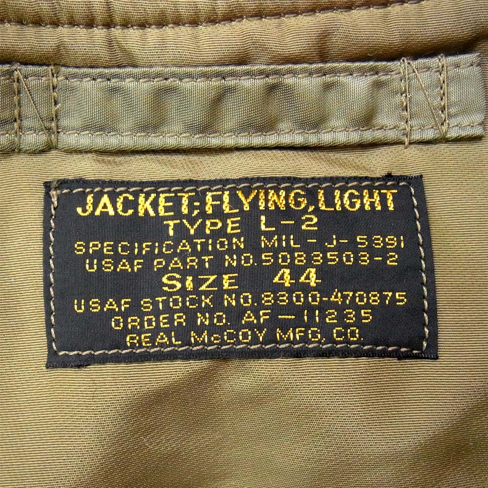 The REAL McCOY'S ザリアルマッコイズ TYPE L-2 335th FIGHTER SQDN フライトジャケット カーキ系 44【美品】【中古】
