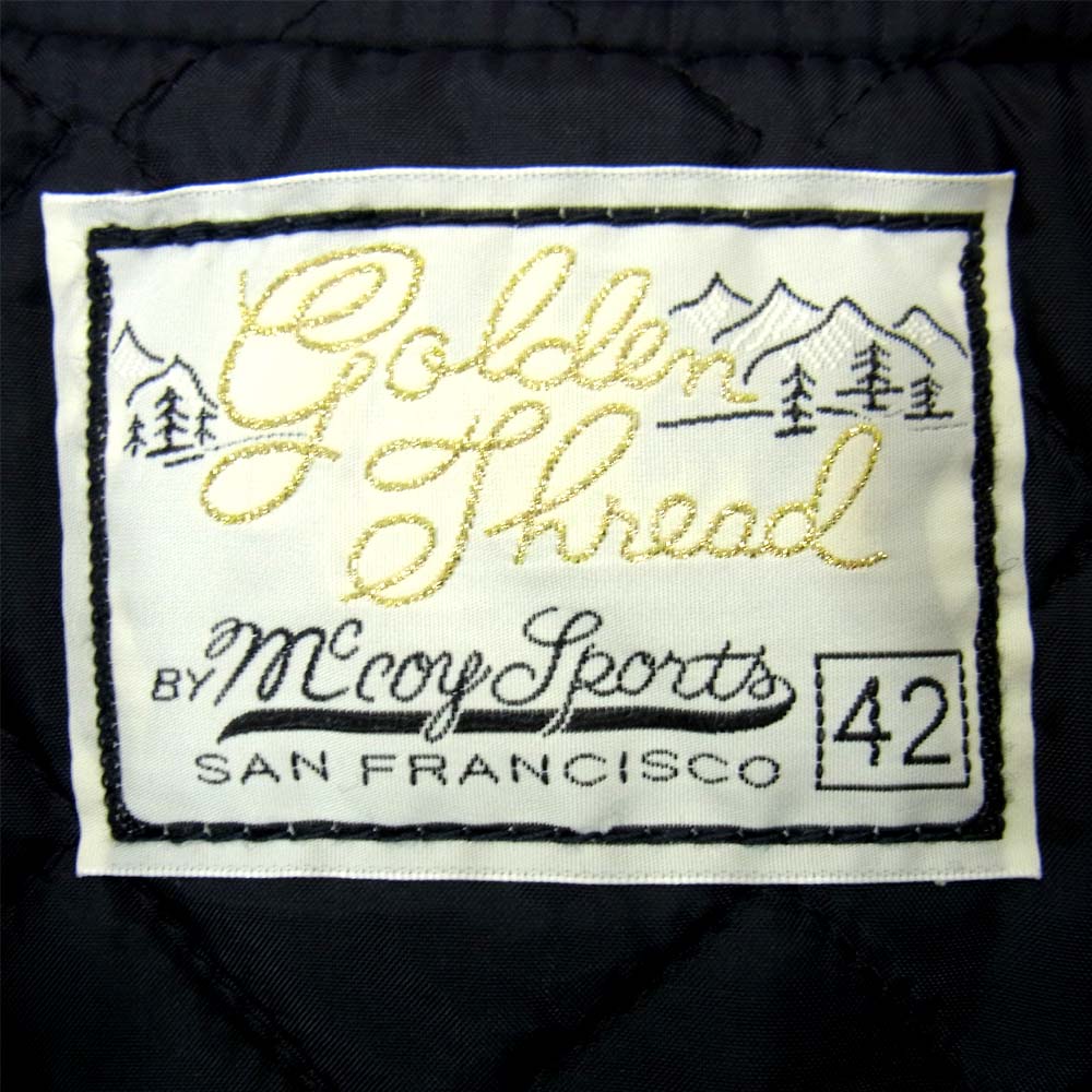 The REAL McCOY'S ザリアルマッコイズ SPORTS VARSITY JACKET  ROWING 袖レザー スタジャン ジャケット ブラック系【美品】【中古】
