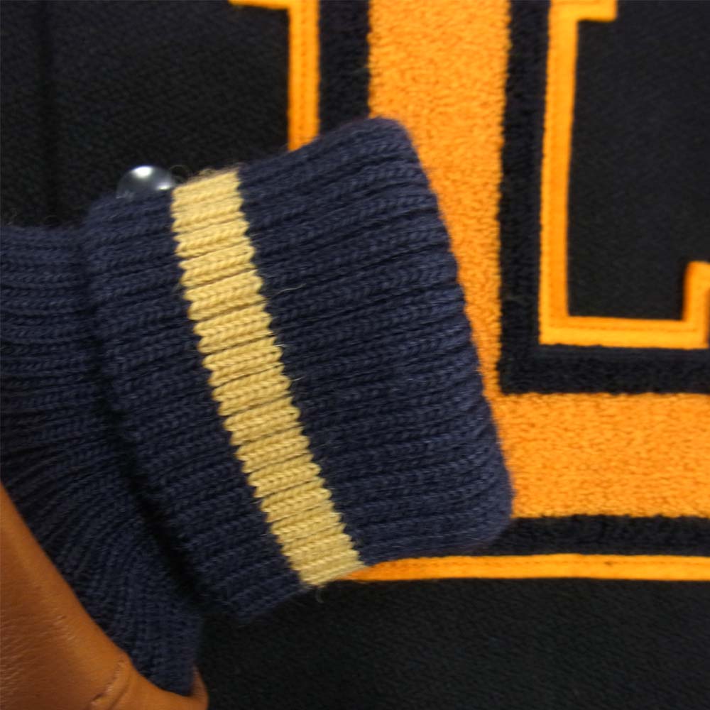 The REAL McCOY'S ザリアルマッコイズ SPORTS VARSITY JACKET  ROWING 袖レザー スタジャン ジャケット ブラック系【美品】【中古】