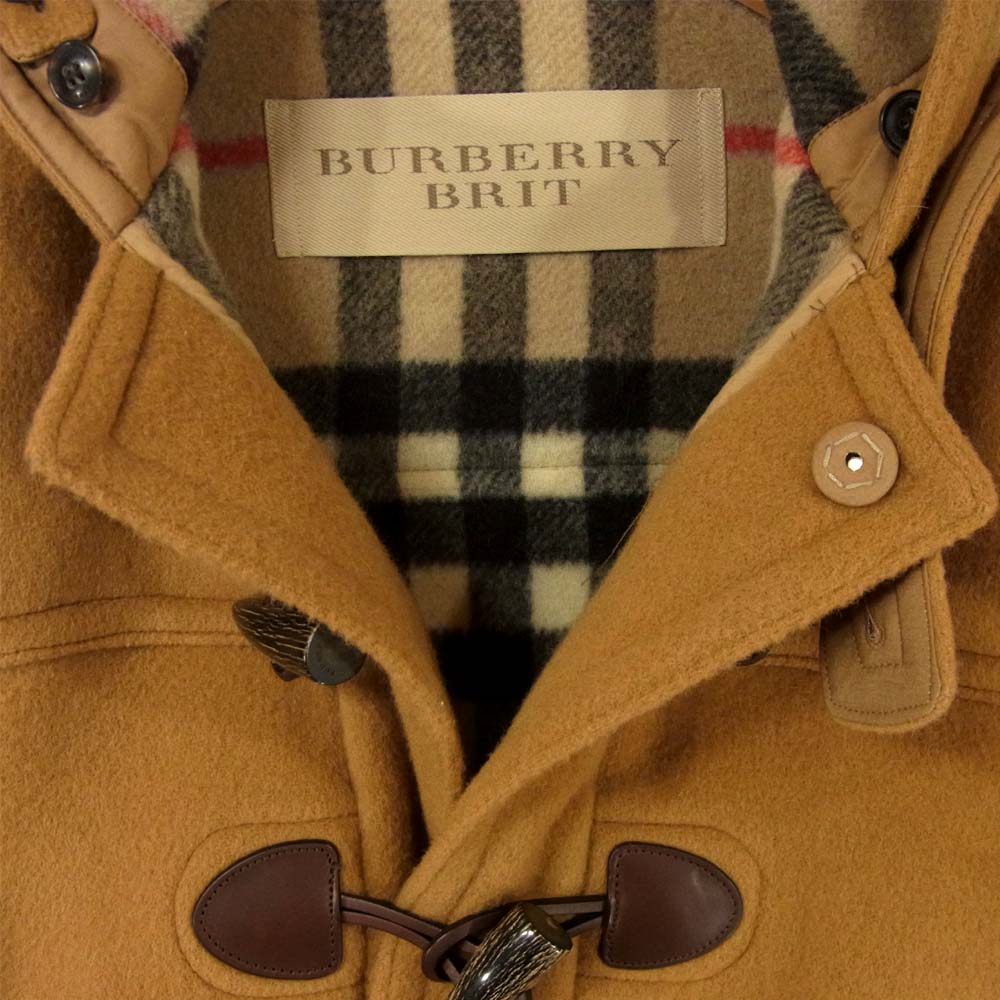 BURBERRY バーバリー 英国製 BRIT ブリット レディース ダッフル コート ウール ブラウン系 XL【中古】