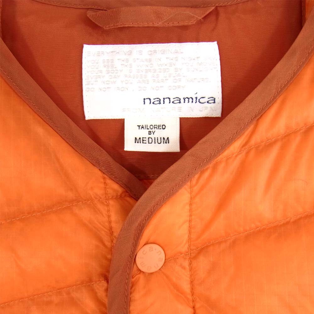 nanamica ナナミカ SUNF948 Down Vest ダウンベスト オレンジ系 M【美