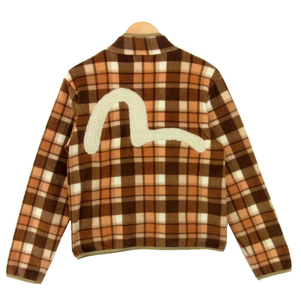 EVISU エヴィス レディース チェック フリース ジャケット ライトブラウン系 34【中古】