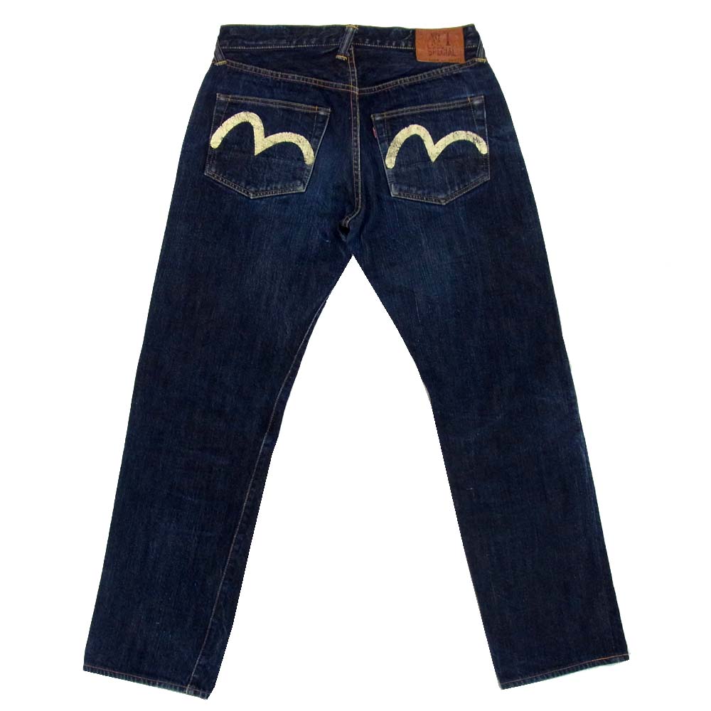 EVISU エヴィス 2000 ボタンフライ カモメ 赤耳 デニム インディゴブルー系 34【中古】
