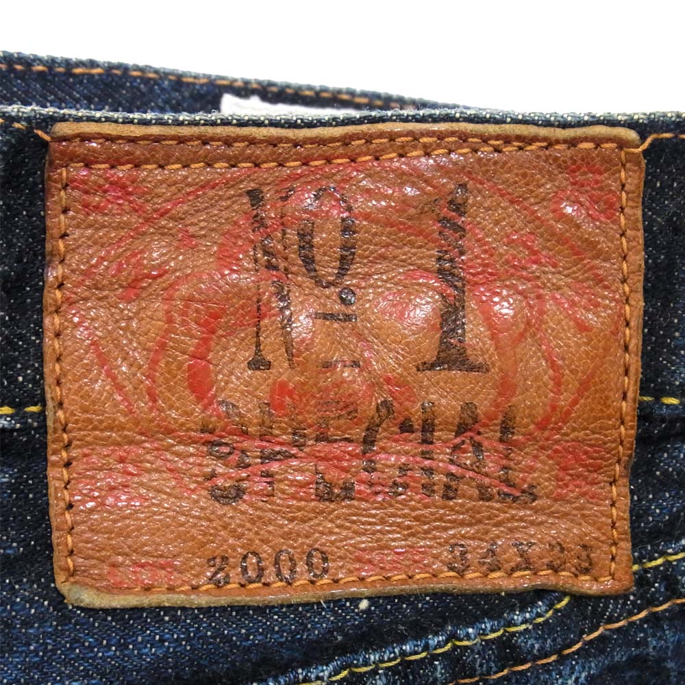 EVISU エヴィス 2000 ボタンフライ カモメ 赤耳 デニム インディゴブルー系 34【中古】