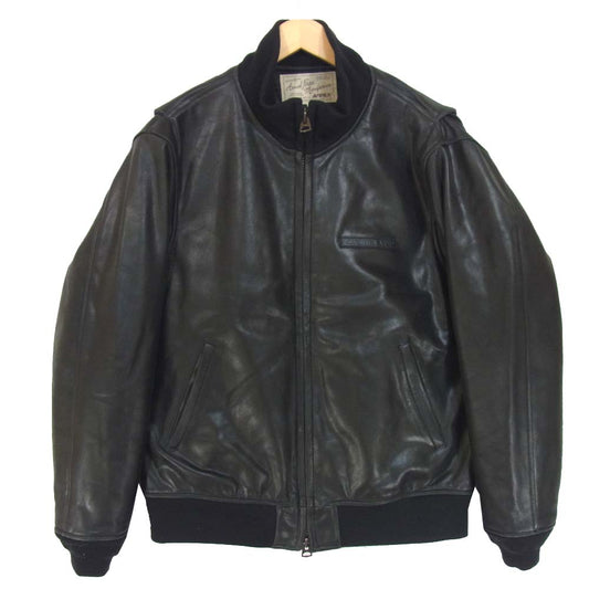 AVIREX アヴィレックス 6181047 COW TANKERS JACKET タンカース レザー ジャケット ブラック系 2XL【中古】