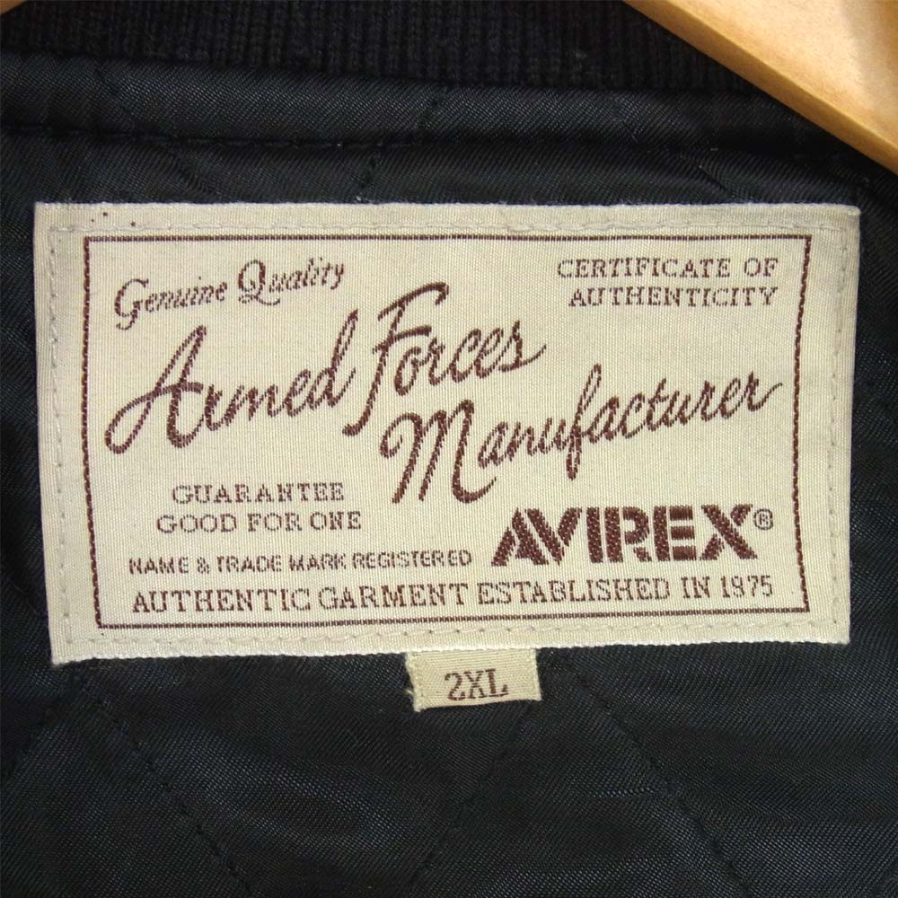 AVIREX アヴィレックス 6181047 COW TANKERS JACKET タンカース レザー ジャケット ブラック系 2XL【中古】