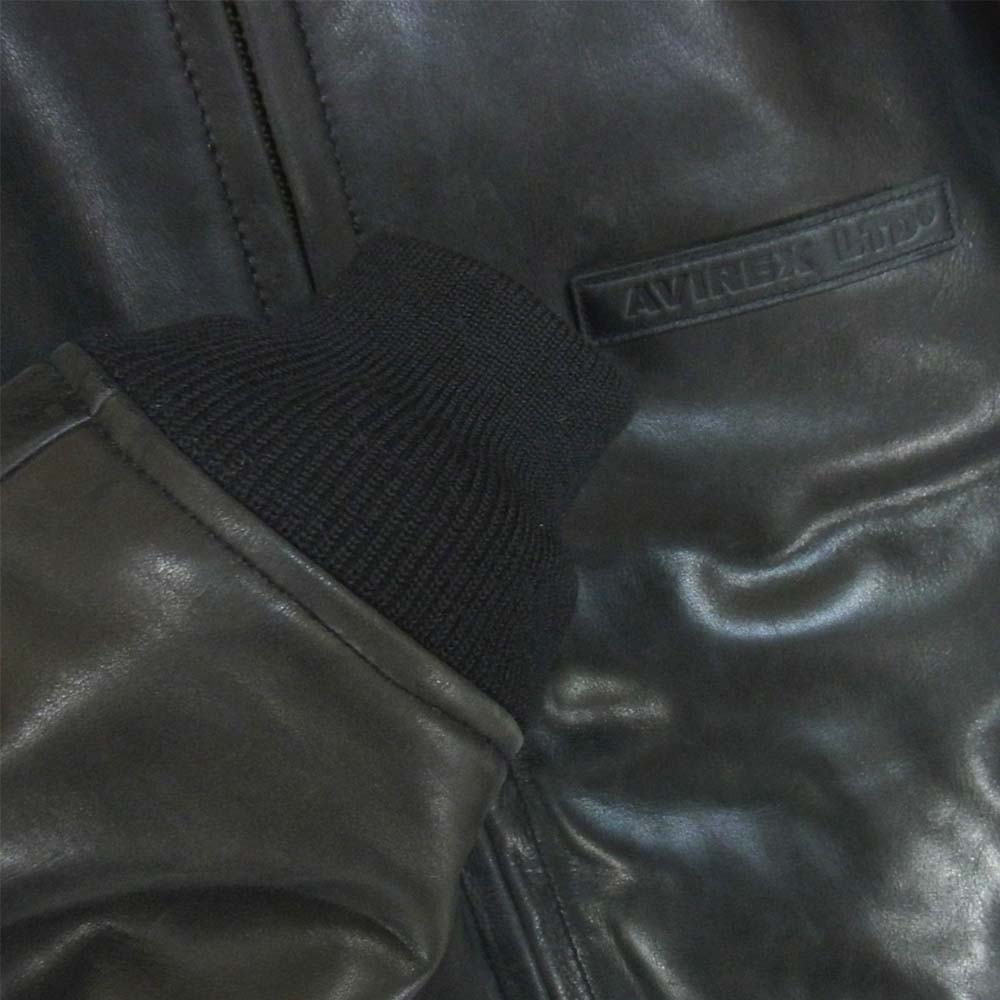 AVIREX アヴィレックス 6181047 COW TANKERS JACKET タンカース レザー ジャケット ブラック系 2XL【中古】