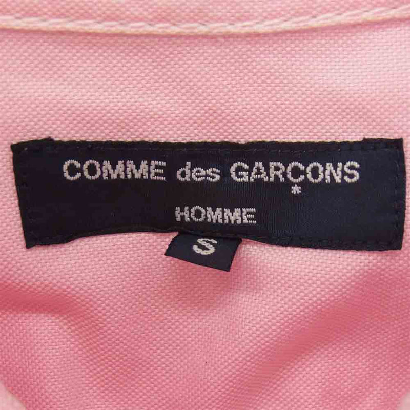 COMME des GARCONS HOMME コムデギャルソンオム AD07 コットン オックスフォード BD 長袖シャツ ピンク系 S【中古】