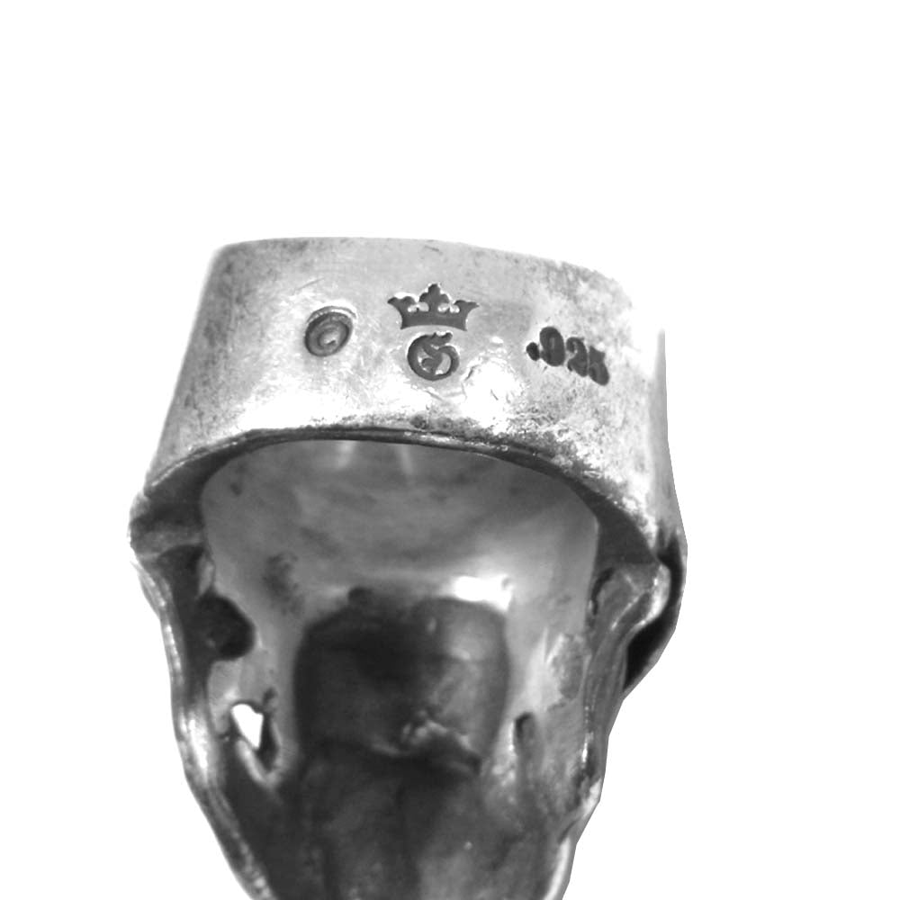 GABOR ガボール 国内正規店販売証明付属 Large Skull Ring with Jaw ラージ スカル ウィズ ジョー リング シルバー系 17号【中古】