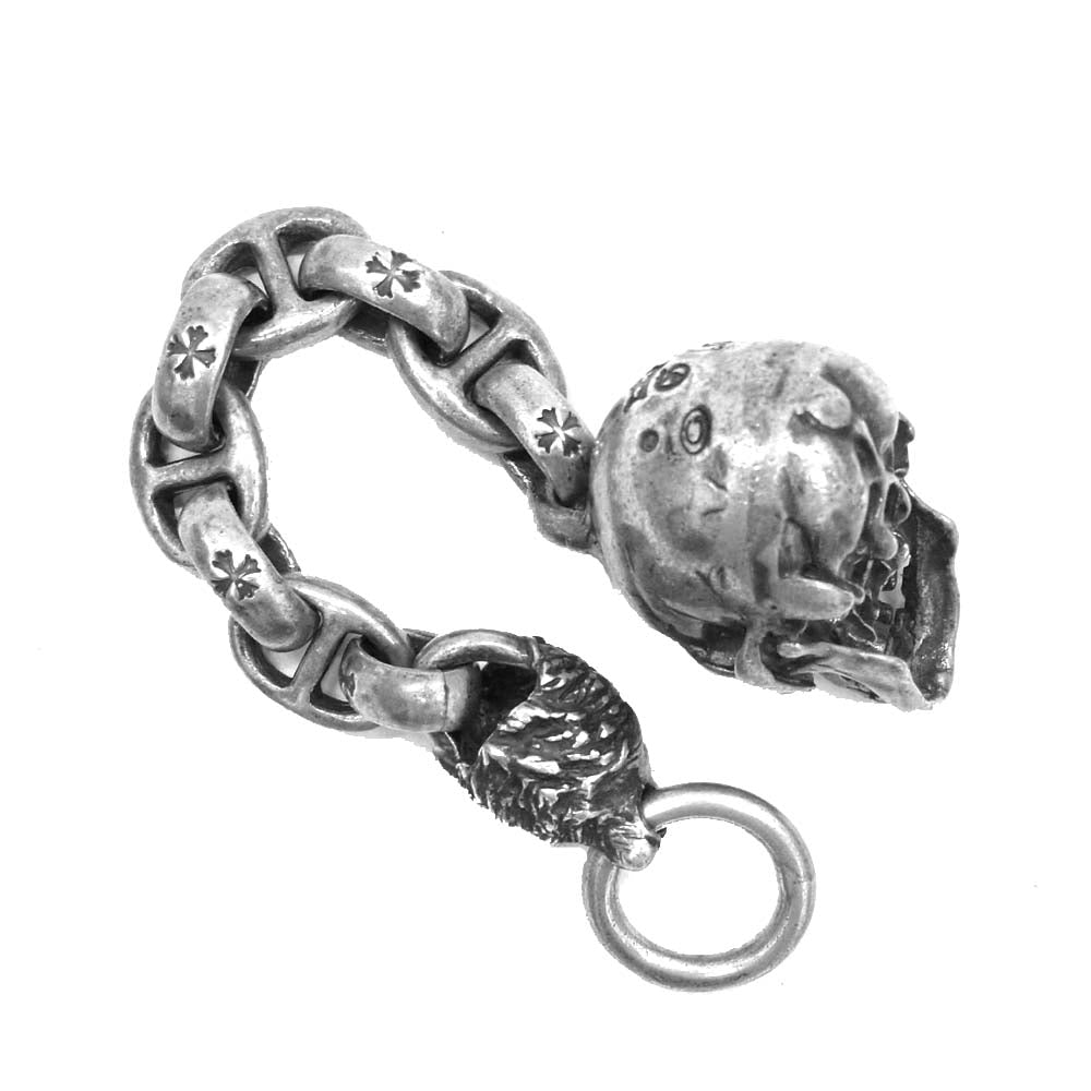 GABOR ガボール ラージ スカル ライオン ウォレット ハンガー シルバー系【中古】