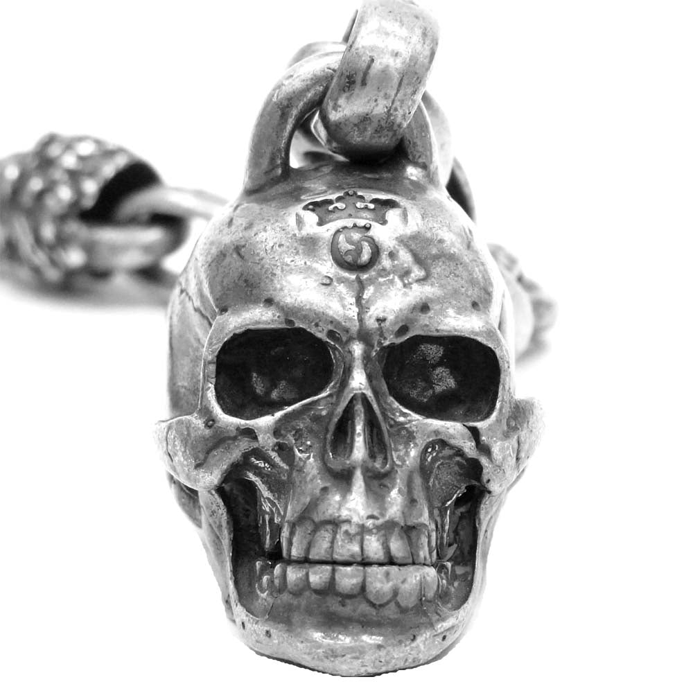 GABOR ガボール ラージ スカル ライオン ウォレット ハンガー シルバー系【中古】